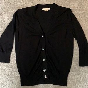 👚 Black Cardigan Sweater Button Down 3/4 Sleeve